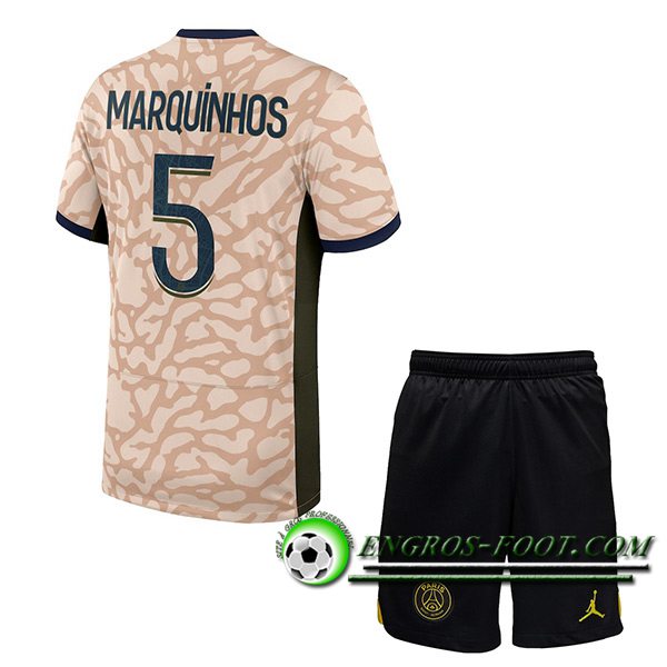 Maillot de Foot PSG (MARQUINHOS #5) Enfants 2023/2024 Fourth