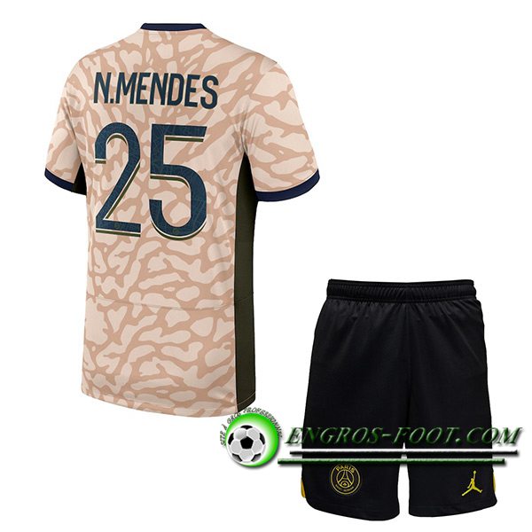 Maillot de Foot PSG (N.MENDES #25) Enfants 2023/2024 Fourth