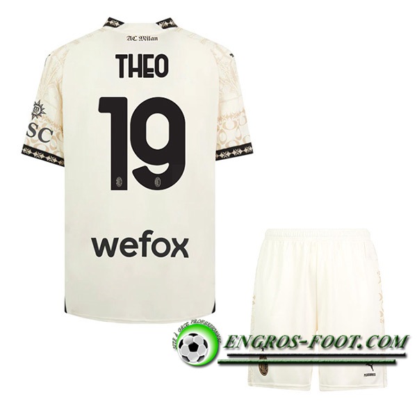 Maillot de Foot Atalanta (THEO #19) Enfants 2023/2024 Fourth Blanc