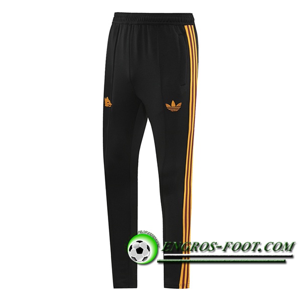 Pantalon Foot AS Roma Noir/Jaune 2024/2025