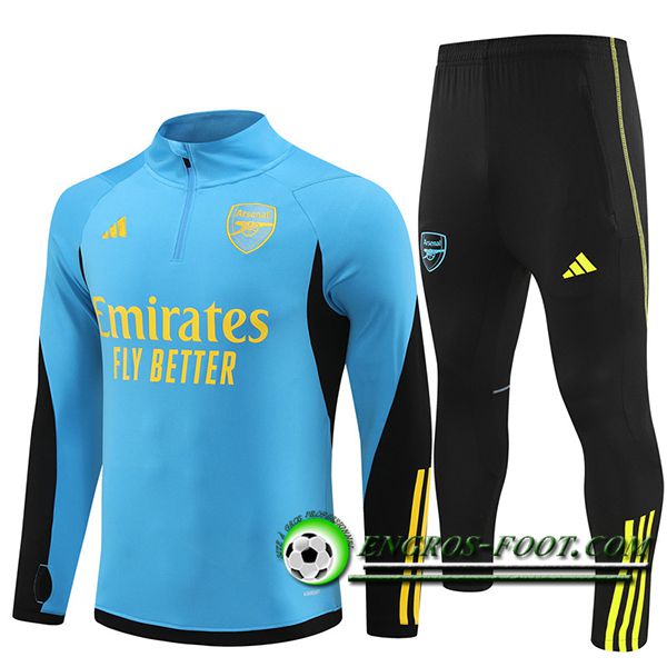 Ensemble Survetement de Foot Arsenal Bleu/Noir/Vert 2024/2025