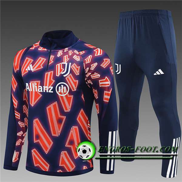 Ensemble Survetement de Foot juventus Enfant Rouge/Bleu 2024/2025