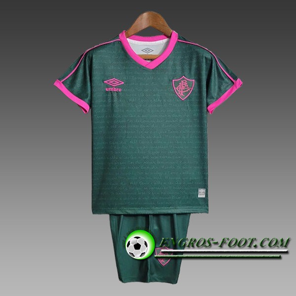 Ensemble Training T-Shirts + Shorts Fluminense Enfant Vert/Pourpre 2024/2025