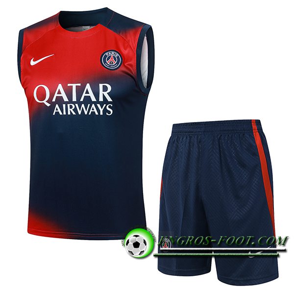 Ensemble Training Debardeur + Shorts PSG Rouge/Bleu 2024/2025