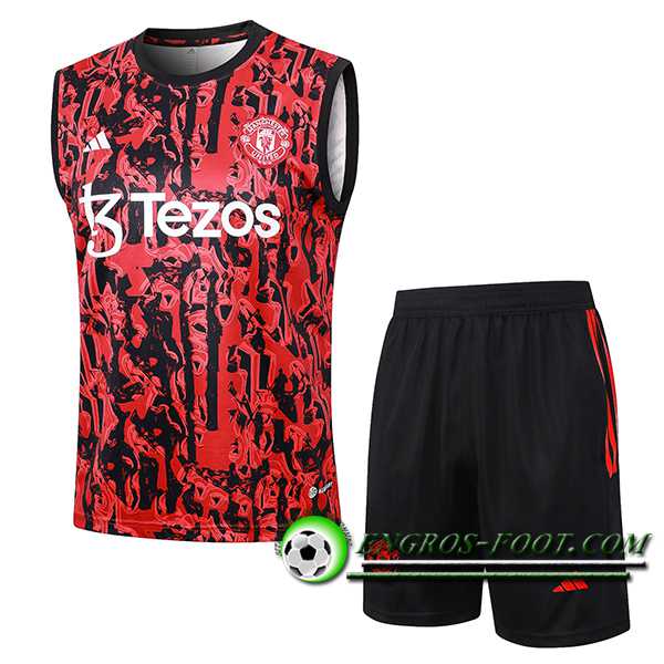 Ensemble Training Debardeur + Shorts Manchester United Rouge/Noir 2024/2025