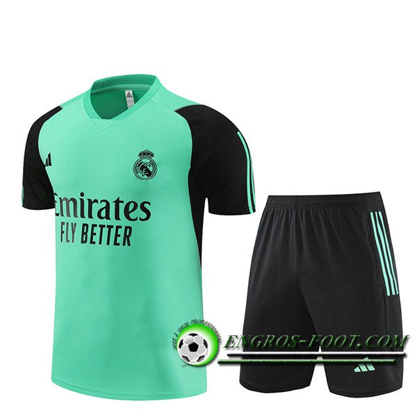 Ensemble Training T-Shirts + Shorts Real Madrid Vert/Noir 2024/2025