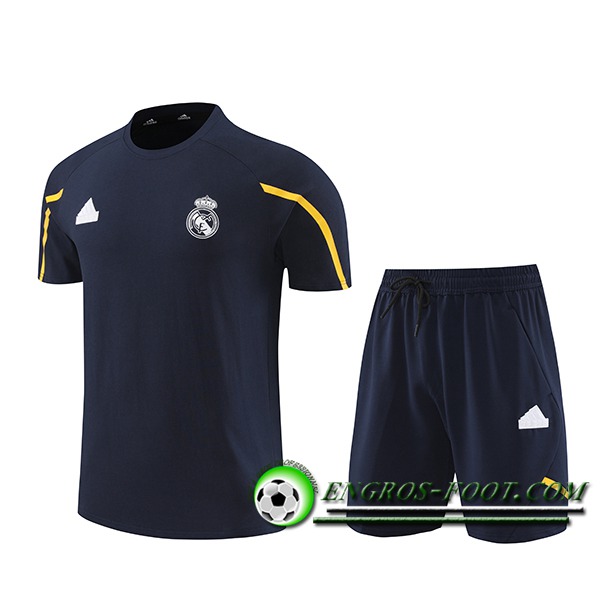 Ensemble Training T-Shirts + Shorts Real Madrid Noir/Jaune 2024/2025