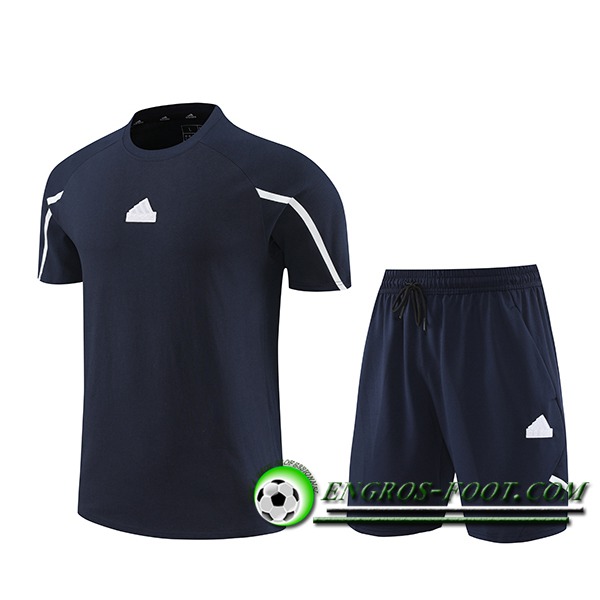 Ensemble Training T-Shirts + Shorts Adidas Bleu Foncé 2024/2025