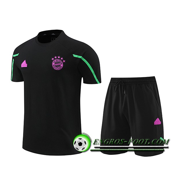 Ensemble Training T-Shirts + Shorts Bayern Munich Noir/Pourpre 2024/2025