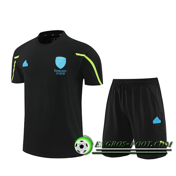 Ensemble Training T-Shirts + Shorts Arsenal Noir/Bleu/Vert 2024/2025