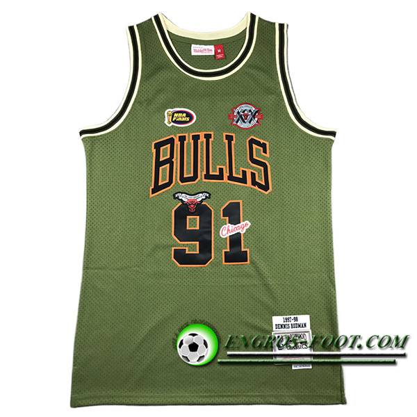 Maillot Chicago Bulls (RODMAN #91) 2024/25 Vert/Noir