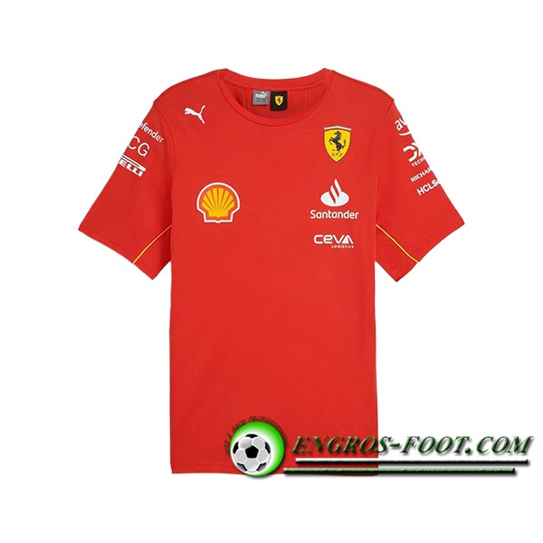 T-Shirt F1 Scuderia Ferrari Team Rouge/Noir/Jaune 2024