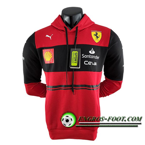 Sweatshirt Capuche F1 Scuderia Ferrari Team Noir/Rouge 2024