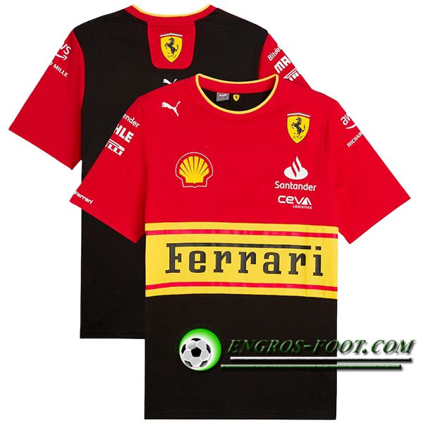 T-Shirt F1 Scuderia Ferrari Team Rouge/Noir/Jaune 2024 -02