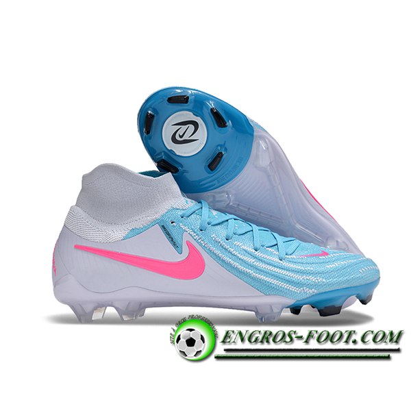 Nike Chaussures de Foot Phantom Luna Elite NU FG Blanc/Bleu/Rose