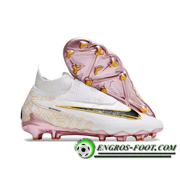 Nike Chaussures de Foot Phantom GX Elite DF Link FG Blanc/Noir/Rose/Jaune