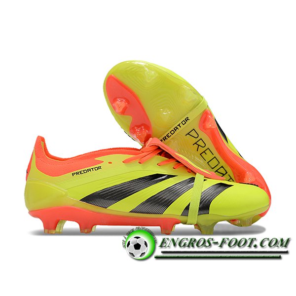 Adidas Chaussures de Foot Predator Elite Tongue FG Jaune/Noir/Orange