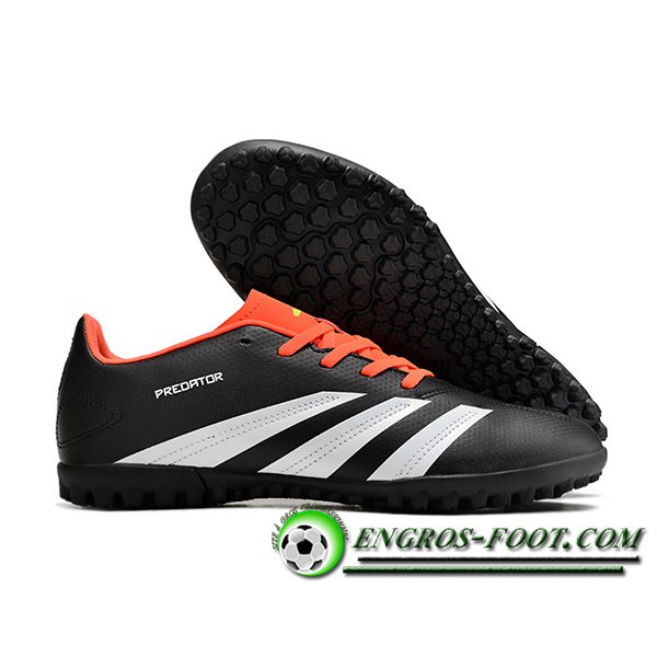 Adidas Chaussures de Foot Predator Club TF Noir/Blanc/Orange