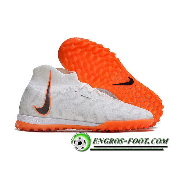 Nike Chaussures de Foot Phantom Luna Elite NU TF Blanc/Orange