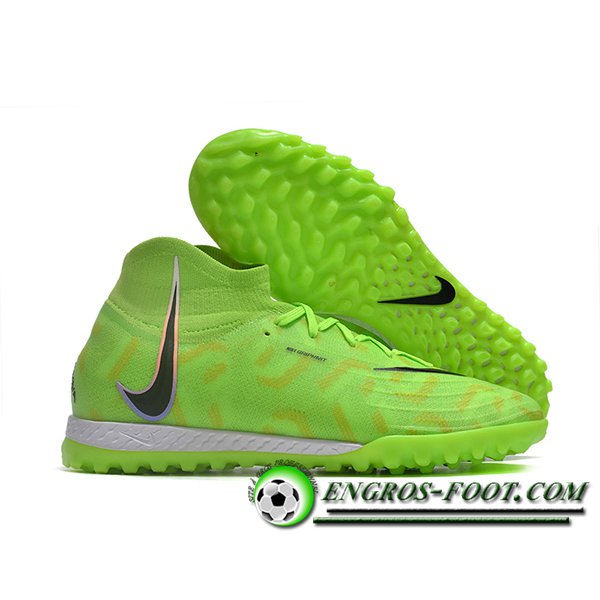 Nike Chaussures de Foot Phantom Luna Elite NU TF Vert/Noir