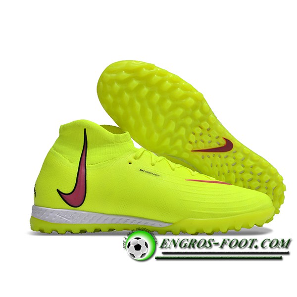 Nike Chaussures de Foot Phantom Luna Elite NU TF Jaune/Rouge