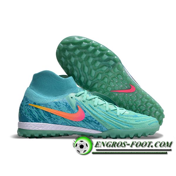 Nike Chaussures de Foot Phantom Luna Elite NU TF Vert/Rose