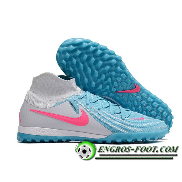 Nike Chaussures de Foot Phantom Luna Elite NU TF Blanc/Bleu/Rose