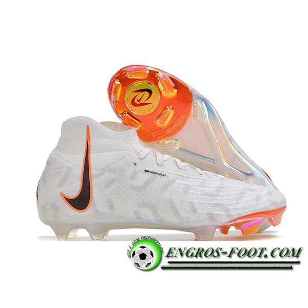 Nike Chaussures de Foot Phantom Luna Elite NU FG Blanc/Noir/Orange