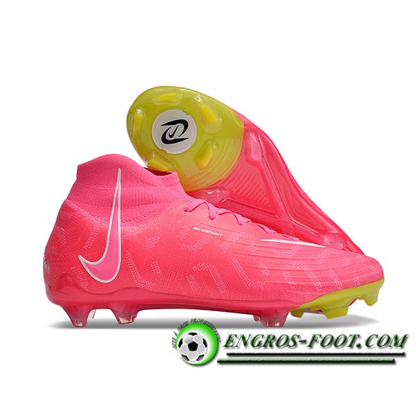 Nike Chaussures de Foot Phantom Luna Elite NU FG Rose/Blanc