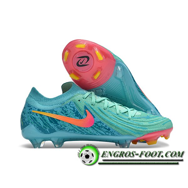 Nike Chaussures de Foot Phantom Luna Elite NU FG Vert/Bleu/Rose