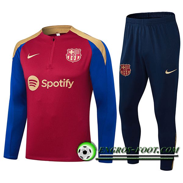 Ensemble Survetement de Foot FC Barcelone Rouge/Bleu/Jaune 2024/2025