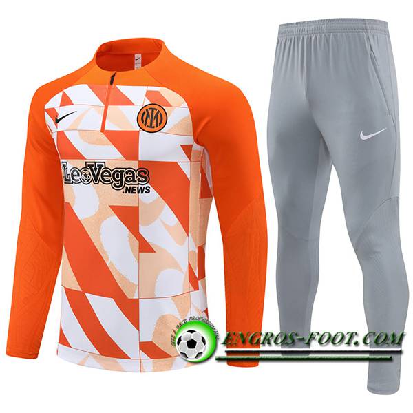 Ensemble Survetement de Foot Inter Milan Orange/Blanc 2024/2025