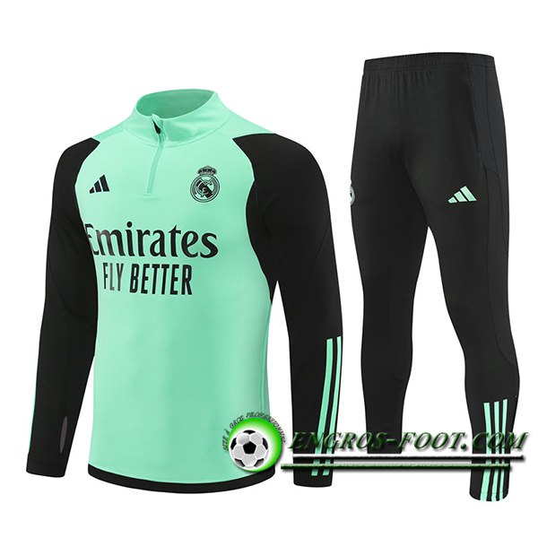 Ensemble Survetement de Foot Real Madrid Vert/Noir 2024/2025