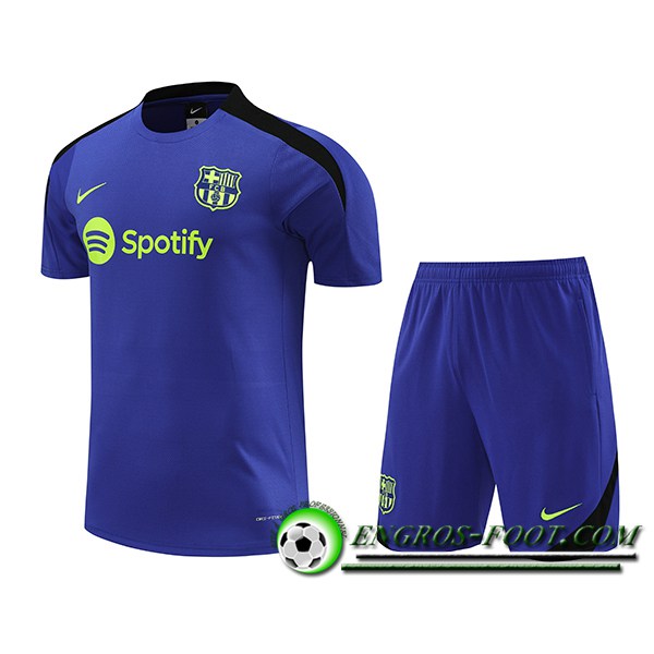 Ensemble Training T-Shirts + Shorts FC Barcelone Pourpre/Vert 2024/2025