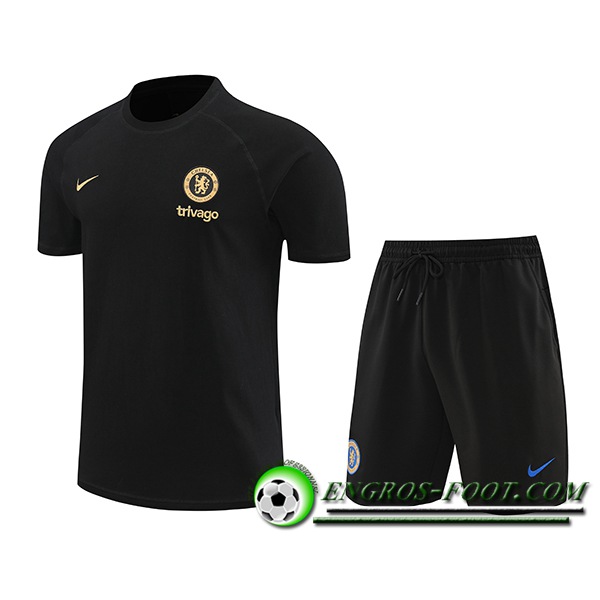 Ensemble Training T-Shirts + Shorts FC Chelsea Noir 2024/2025