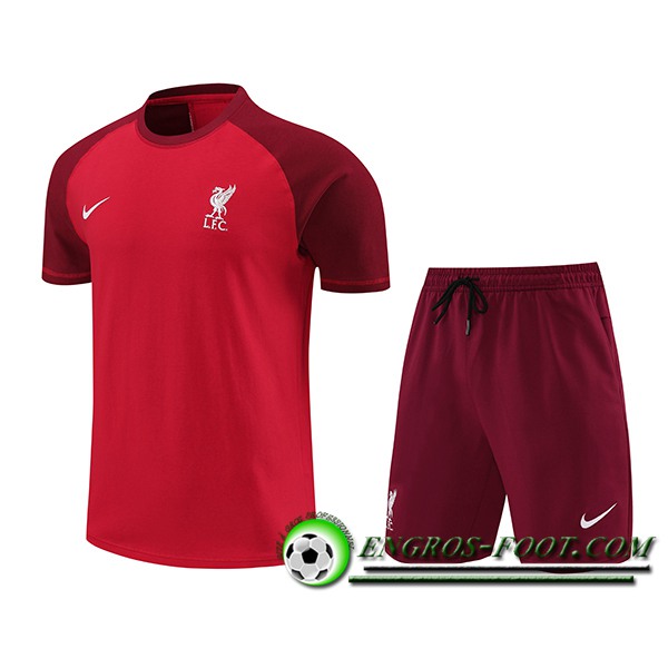 Ensemble Training T-Shirts + Shorts FC Liverpool Rouge 2024/2025