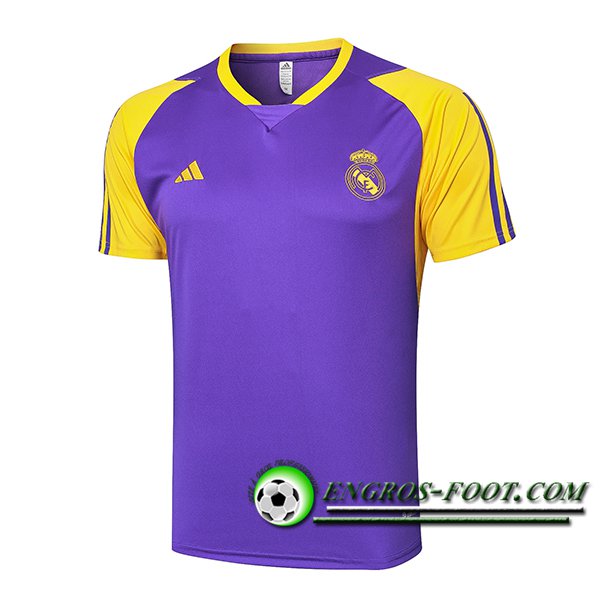 Training T-Shirts Real Madrid Pourpre/Jaune 2024/2025