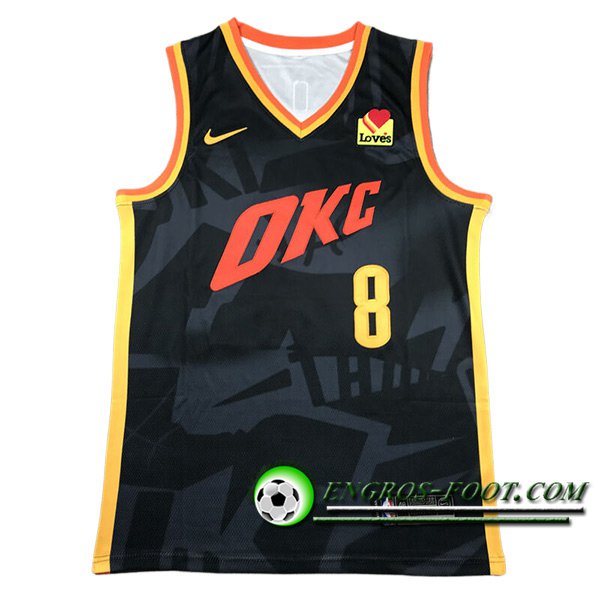 Maillot Oklahoma City Thunder (WILLIAMS #8) 2024/25 Noir/Rouge/Jaune