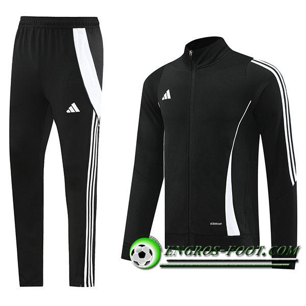 Ensemble Survetement de Foot Veste Foot Adidas Noir/Blanc 2024/2025