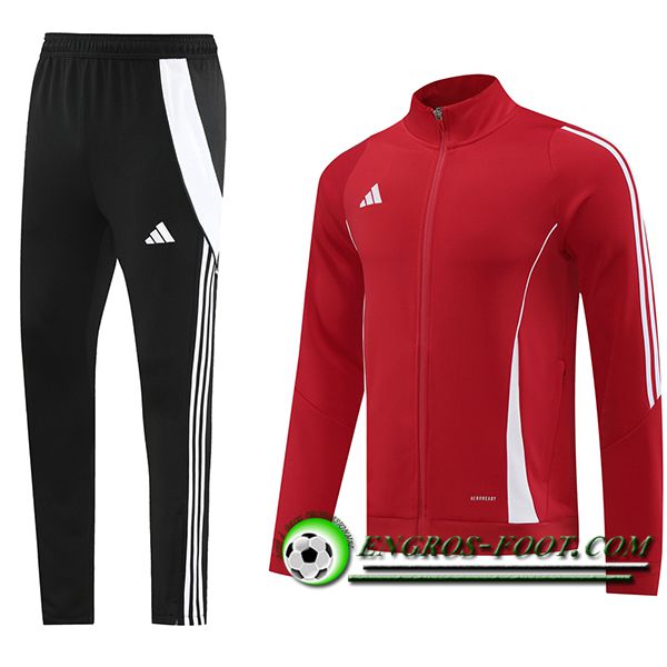 Ensemble Survetement de Foot Veste Foot Adidas Rouge/Blanc/Noir 2024/2025