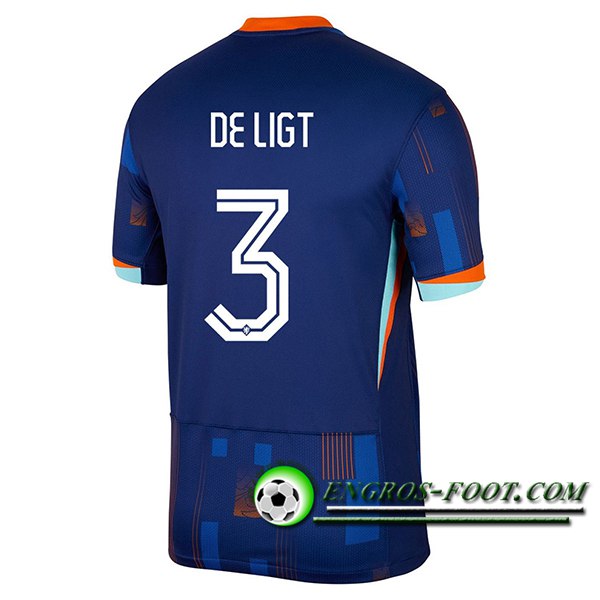 Maillot de Foot Pays-Bas (DE LIGT #3) UEFA Euro 2024 Exterieur