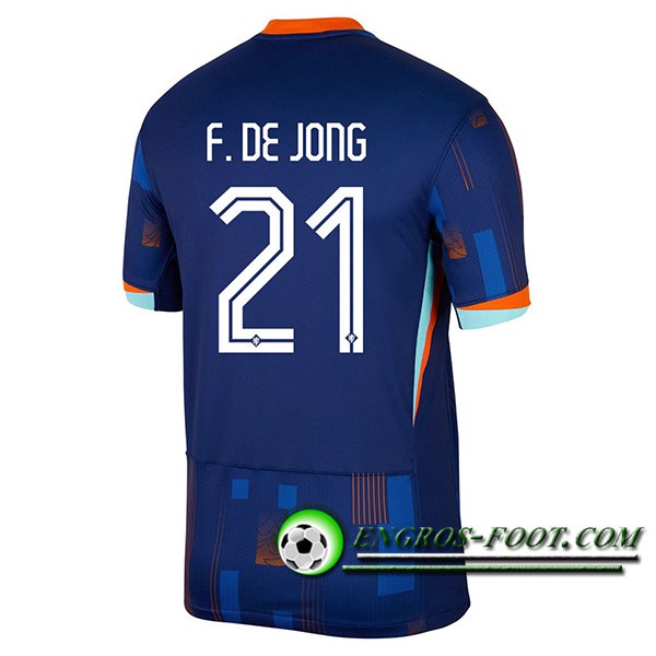 Maillot de Foot Pays-Bas (F.DE JONG #21) UEFA Euro 2024 Exterieur