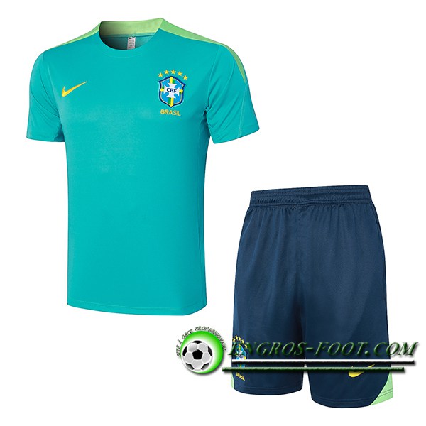 Ensemble Training T-Shirts + Shorts Brésil Vert 2024/2025