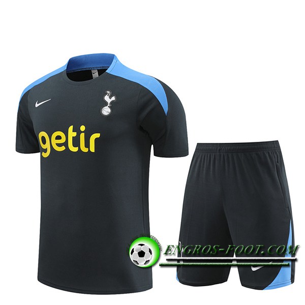 Ensemble Training T-Shirts + Shorts Tottenham Hotspur Noir/Bleu 2024/2025