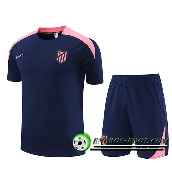 Ensemble Training T-Shirts + Shorts Atletico Madrid Bleu/Rose 2024/2025