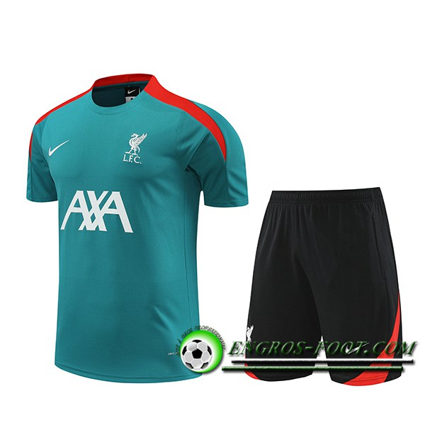 Ensemble Training T-Shirts + Shorts FC Liverpool Vert/Rouge/Noir 2024/2025
