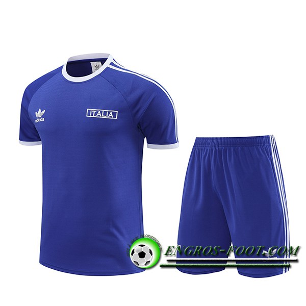 Ensemble Training T-Shirts + Shorts Italie Pourpre/Blanc 2024/2025