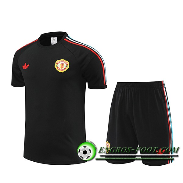 Ensemble Training T-Shirts + Shorts Manchester United Noir 2024/2025 -06