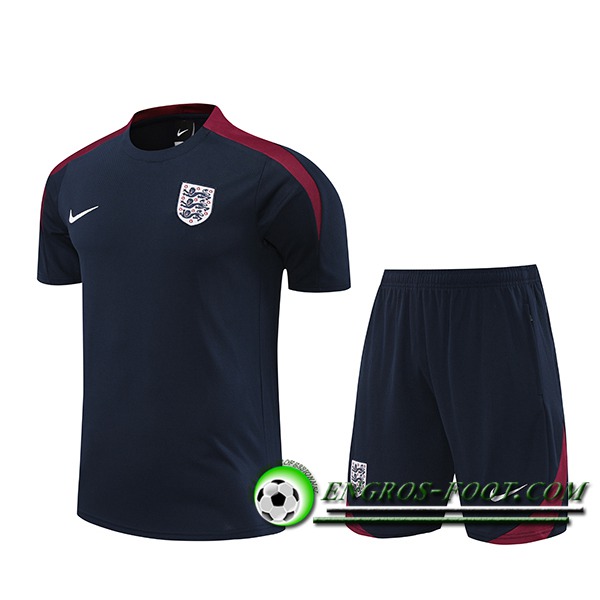 Ensemble Training T-Shirts + Shorts Angleterre Noir/Rouge 2024/2025