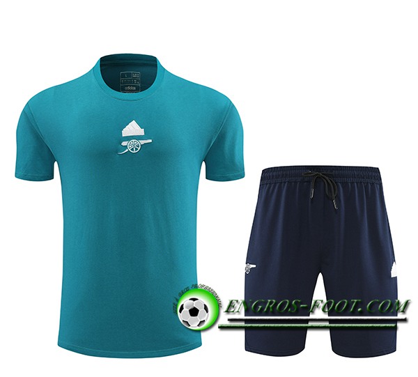 Ensemble Training T-Shirts + Shorts Arsenal Bleu 2024/2025